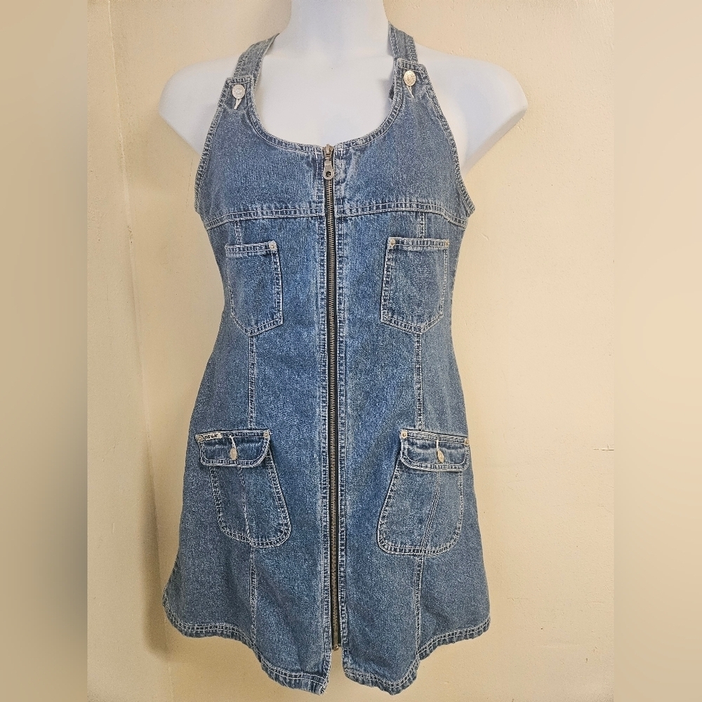 Revolt- Denim Dress,Women's ,L, Blue ,Overrall 100%Cotton ,90S